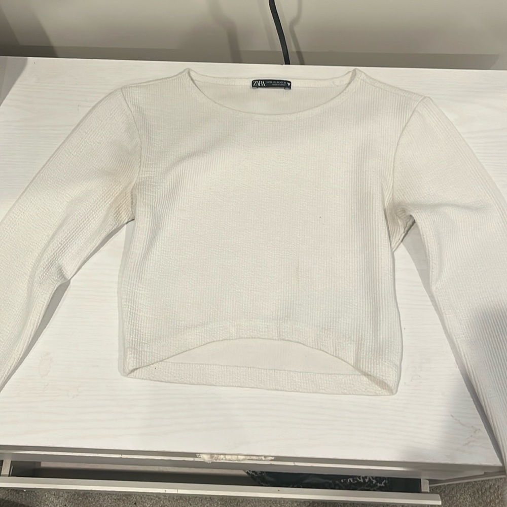 White long sleeve top